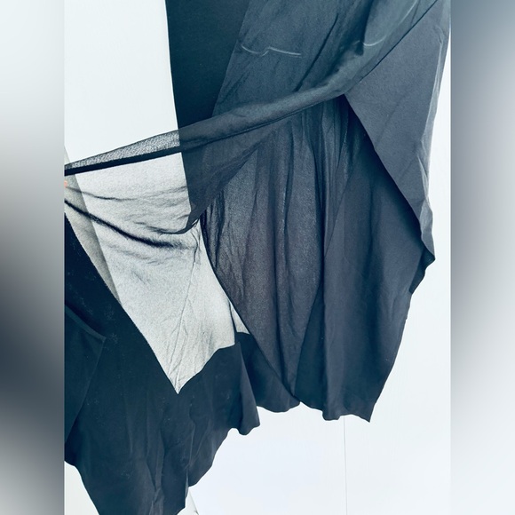 Mugler Illusion Asymmetrical cut out Panel Strapless mesh mixed media dress M - Picture 10 of 17